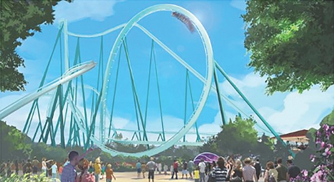 Artist sketch of new roller coaster at SeaWorld San Diego