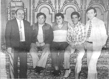 Halit Aydin (far left),  Yalcin Kocak (second from right), Hussein Erim (far right)