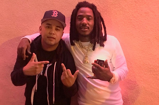Primee (left) with hip hop artist Mozzy