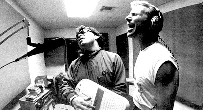 Pat Gorse and Russ T. Nailz in 91X studio - Image by Jim Coit