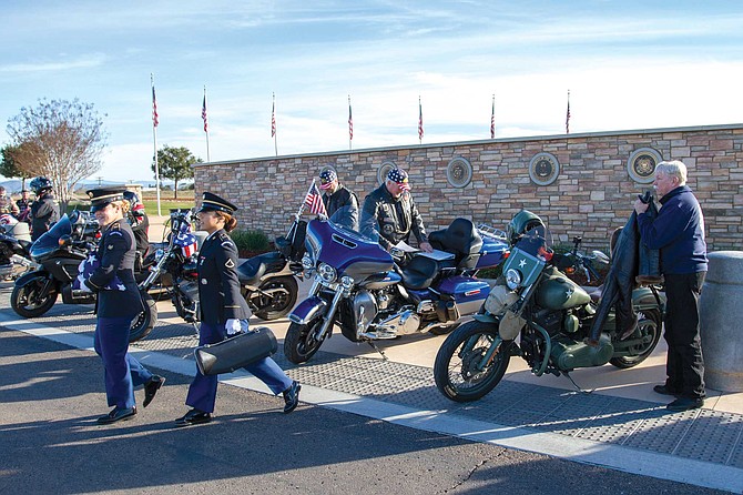 Every Tuesday, the Patriot Guard Riders gather at Miramar National Cemetery, home to 12,000 military dead since 2010, for a brief service.