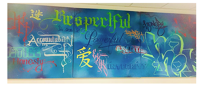 DA office mural. "I created this painting to represent the visual transformation."