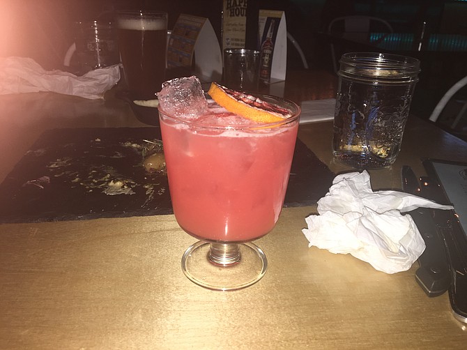 The Blood of the Scorpion is made from spicy pepper vodka, blood orange and grapefruit juice.