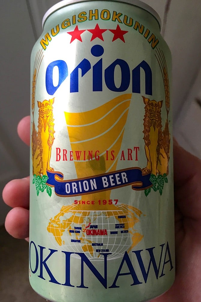 Orion beer, brewed in Okinawa