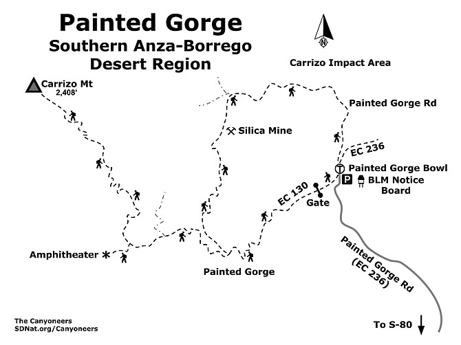 Painted Gorge map
