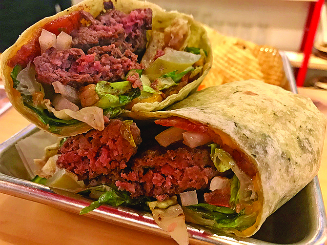 Is it a burger? Is it a wrap? Yes.
