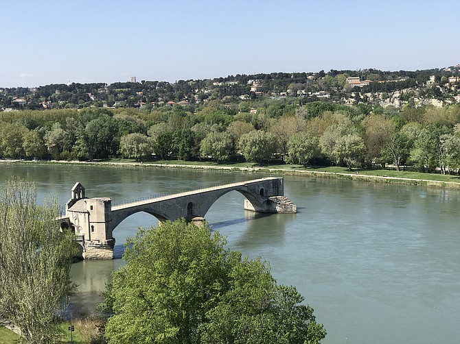 Pont Saint-Benezet in Avignon, France.  The remains of a medieval bridge built in 12th century.
