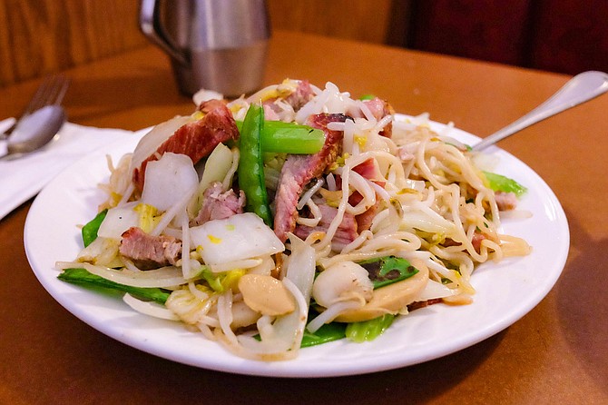 "Chop suey," served here as special chow mein with BBQ pork