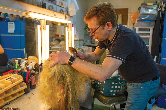 Often when cast in a show, actors will request Peter Herman to design wigs and make-up. “When I wear your wig,” one told him, ”when I look in the mirror, I see the character I imagined myself to be.”