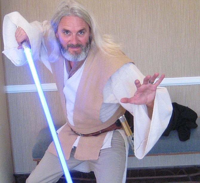 Male Jedi knight from Star Wars at ConDor 2019.
