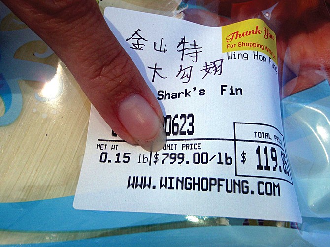 Packaged shark fin