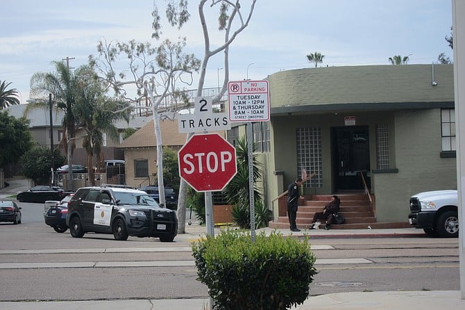 Shortly after Shelly left these front steps, the police were back to move someone else along.