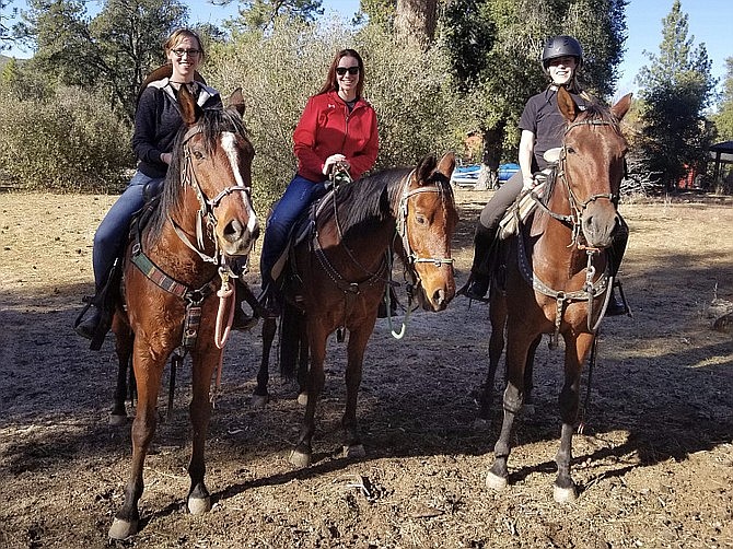 Trail riding group at San Diego Horse Trail Riding.