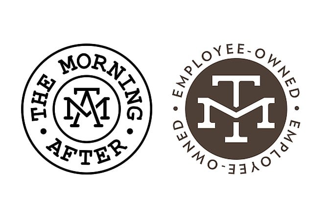 The Morning After logo (left) next to the pre-existing Modern Times Beer logo (right)