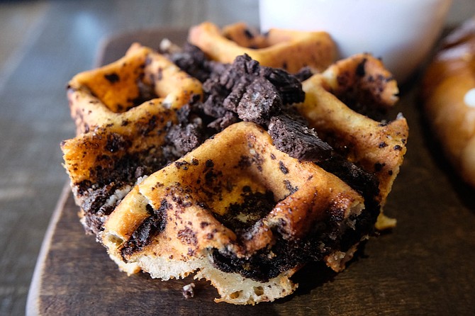 An Oreo cookie waffle