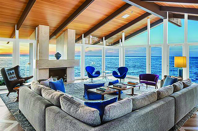 The living room exemplifies the indoor/outdoor flow that drove the original concept.