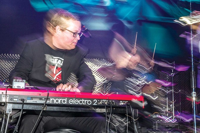 Tim Felten played keyboards with Jake Najor and the Moment of Truth at the Music Box earlier this month