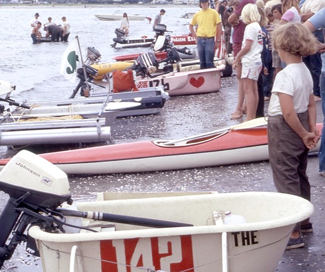 Bathtub races are easier to book at Crown Point Park than leashed dog walks it seems. (1973, city photo)