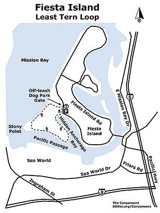 Fiesta Island Least Tern Loop map