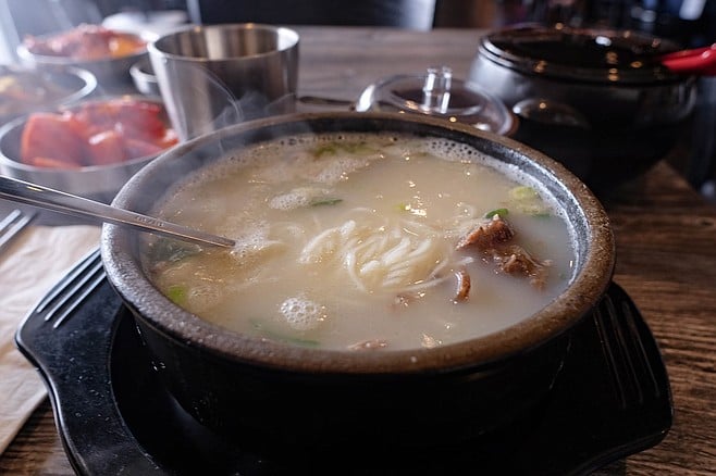 Oxtail bone broth at Woomiok | San Diego Reader