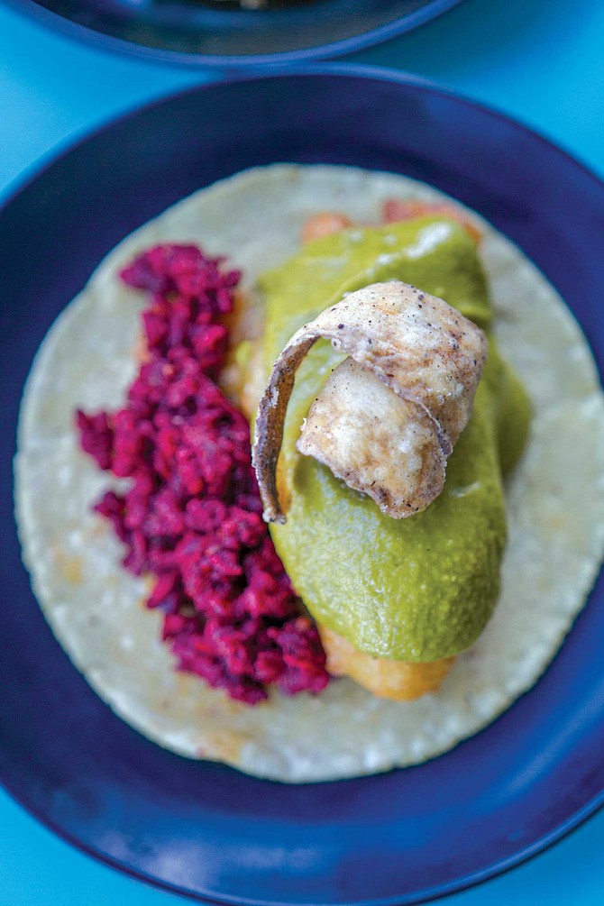 Even meat eaters will like Lola 55’s squash blossom relleno