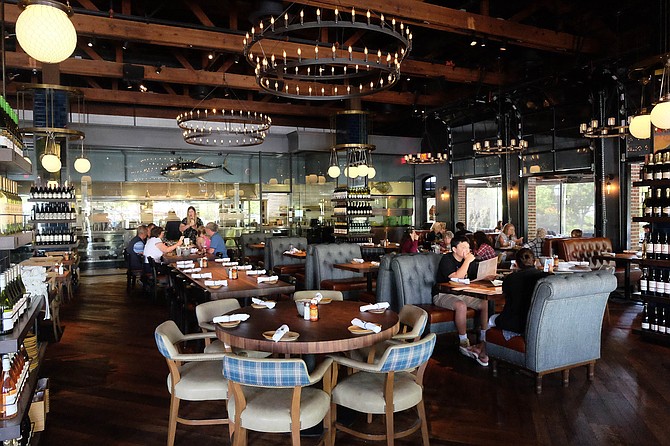 The revamped dining room of King's Fish House in Carlsbad