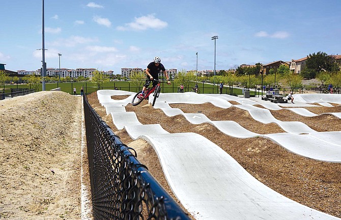 The Pacific Highlands Ranch Pump Track is hoping bikers and skaters can enjoy their new concrete playground in harmony.