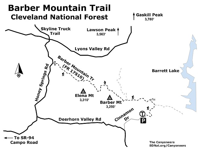 Barber Mountain Trail map