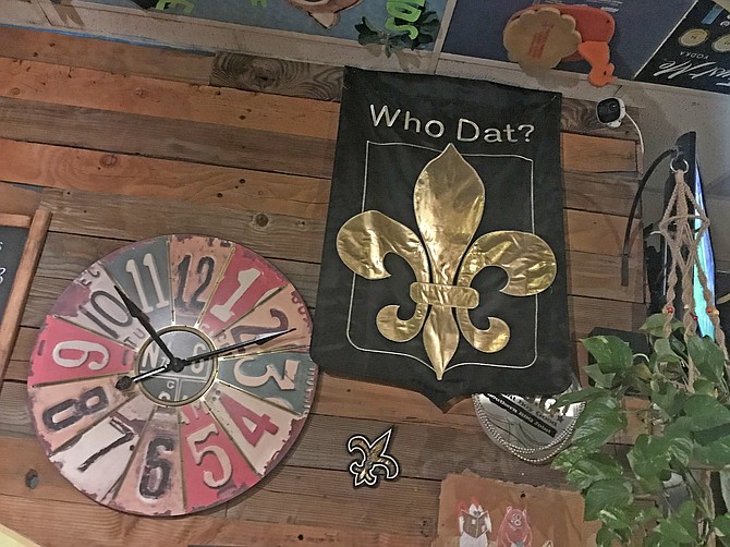 Fleur de lis and Who Dat? Everywhere. Just don’t mention Falcons and Rams
