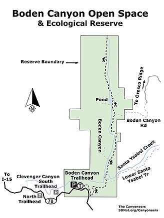 Boden Canyon Ecological Reserve map