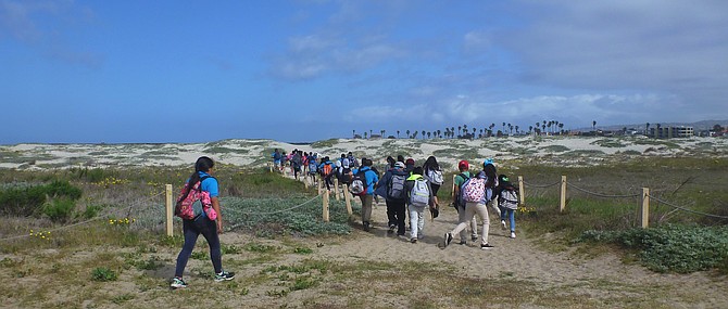 School groups often visit the Dog Beach areas that city workers spray with Roundup. Many believe the glyphosate-based herbicide causes cancer.