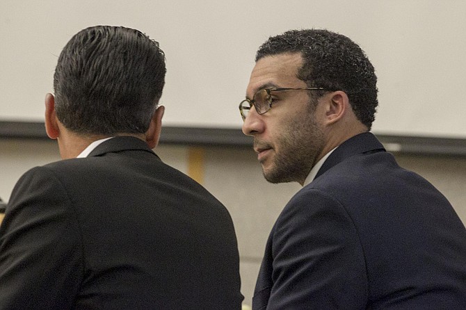 Attorney with Kellen Winslow Jr at defense table