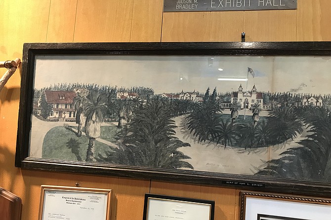 Painting of school in “glory” days. It was demolished in 1970s