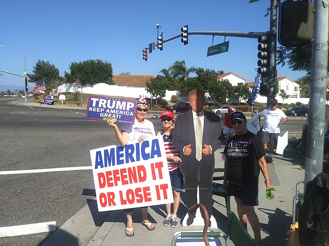The Oceanside Police have no issue with their signs and life-size Trump cut-outs.
