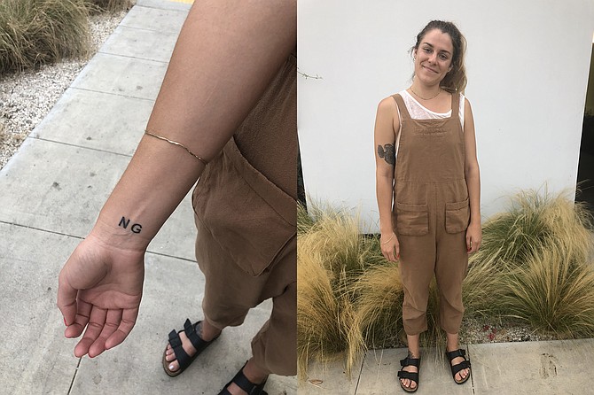 Danielle’s “Not Guilty” wrist tattoo; A natural color palette