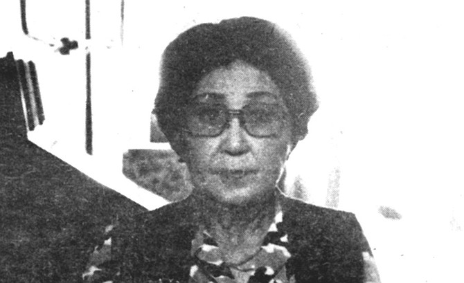 Ruby Yamada.  During the war she was given a week to sell the business before she and her family were shipped on a train to Arizona.