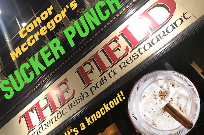 The Field’s Sucker Punch: Milk (nonfat, like Conor), whiskey (Irish, also like Conor), POWdered sugar (get it?), and NUTmeg, because it takes serious sack to punch a man just because he doesn’t want you to buy him a drink. Also, it’s tasty.