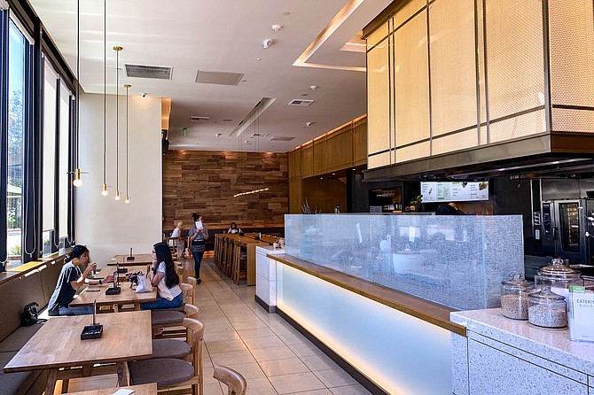 An open kitchen and stylish fast casual location at Fashion Valley mall