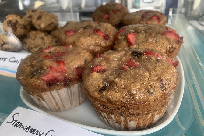 A case of strawberry cherry ginger muffins