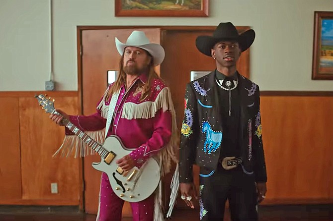 Billy Ray Cyrus and Lil Nas X from “Old Town Road” video