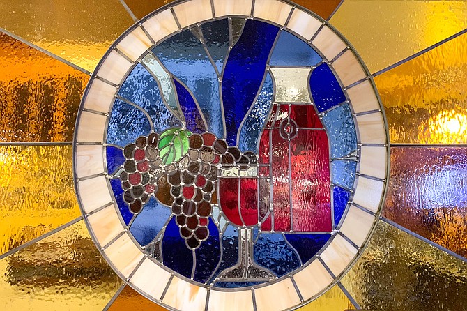 A stained glass artwork in Lido’s Italian, in Lemon Grove