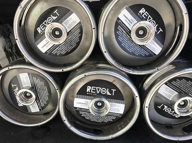 Revolt Wine is sold exclusively in the 5.16 gallon kegs colloquially known as sixtels. - Image by Sydney Prather
