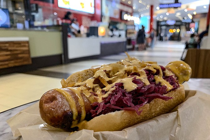 Knockwurst in a food court