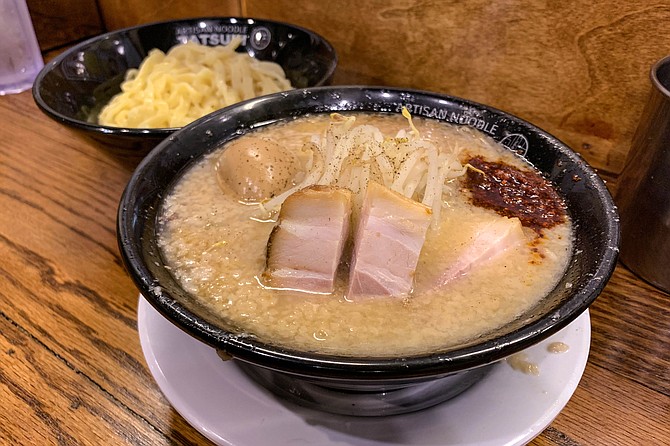 Tsukemen ramen, with the noodles served on the side
