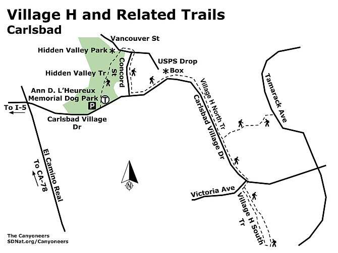 Carlsbad Village H and Related Trails map
