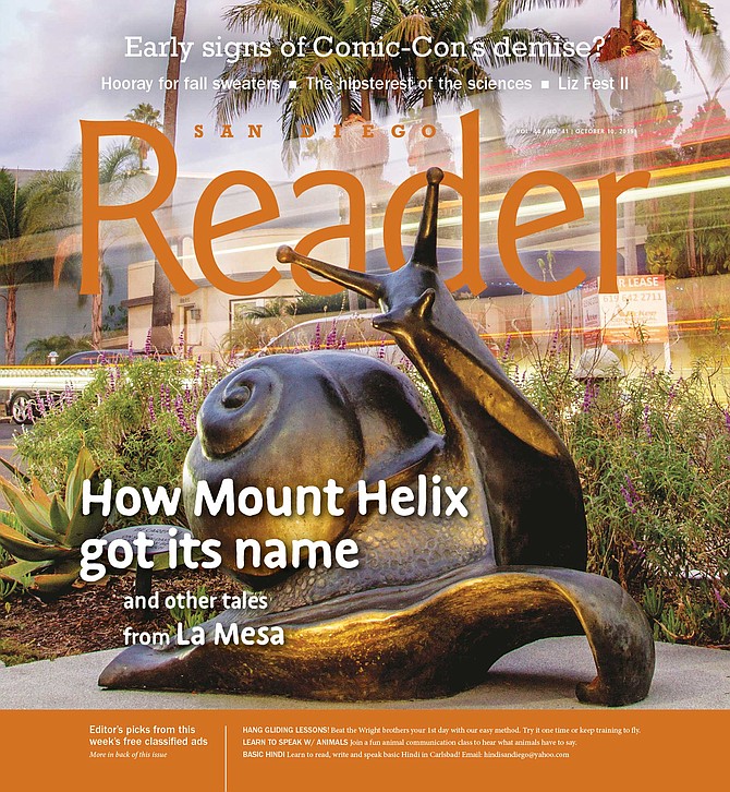 Photo: A large bronze garden snail named Felix the Helix commemorates the  discovery of a snail species, Helix aspersa, in La Mesa. | San Diego Reader