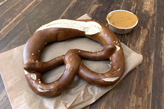 Bavarian-style steamed pretzel with a spicy mustard blend
