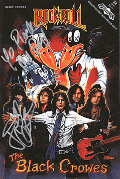 Locally published Black Crowes comic book signed by the Robinson brothers