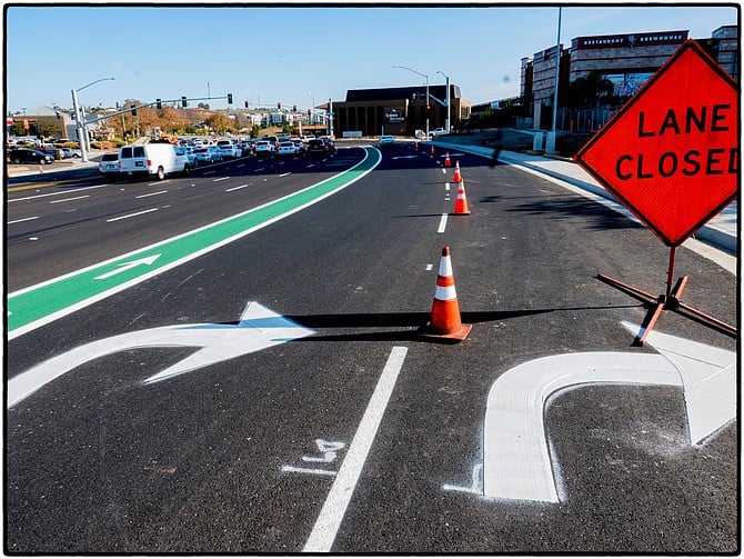 New  turn lanes to Frazee Rd and bike lanes