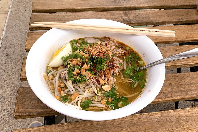 Ramen-inspired tom yum noodle soup